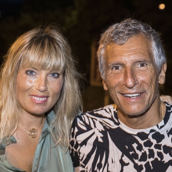 Exclusif - Nagui et sa femme Mélanie Page - F.Xavier Demaison et F. Berléand dans la pièce "Par le Bout du Nez" lors du Festival de Ramatuelle, le 2 août 2020. © Cyril Bruneau / Festival de Ramatuelle / Bestimage