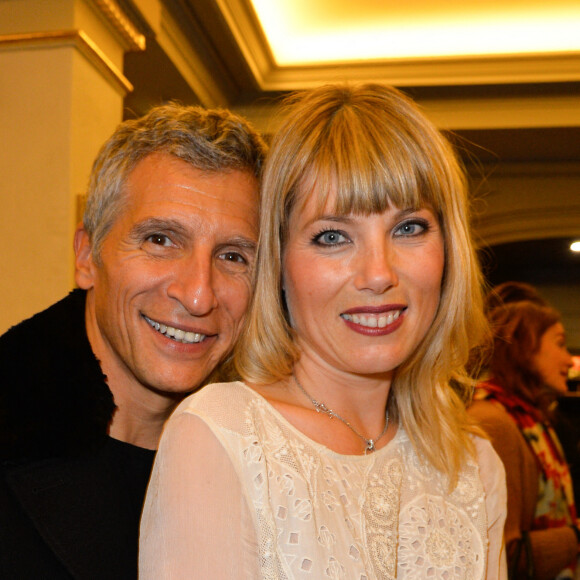 Nagui et sa femme Mélanie Page - Générale de la pièce "L'heureux élu", une comédie de Eric Assous au Théâtre de la Madeleine à Paris le 24 octobre 2016. © Coadic Guirec/Bestimage