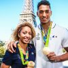 Estelle Mossely et Tony Yoka de retour des Jeux Olympiques de Rio à l'hôtel Pullman face a la Tour Eiffel à Paris le 23 août 2016 © Jean-René Santini / Bestimage