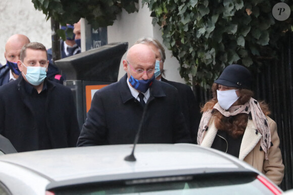 Bernard Laporte - Arrivées - Cérémonie religieuse en hommage au joueur Christophe Dominici en l'église Saint-Cécile à Boulogne-Billancourt le 2 décembre 2020