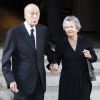 Valéry Giscard d'Estaing et sa femme Anne-Aymone Giscard d'Estaing lors des obsèques de Liliane Bettencourt à Neuilly sur Seine © Stephen Caillet / Panoramic / Bestimage 