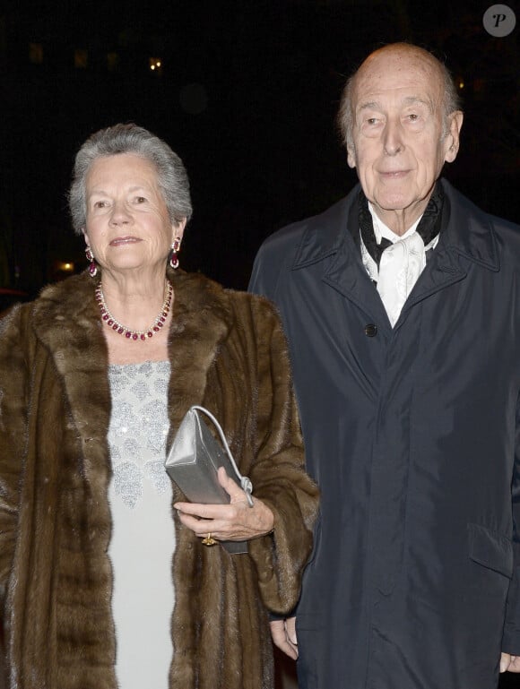 Valery Giscard d'Estaing et sa femme Anne-Aymone Giscard d'Estaing - Arrivee des people a l'inauguration de l'exposition "Cartier: Le Style et L'Histoire" au Grand Palais a Paris, le 2 decembre 2013. 