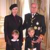 Le prince Albert de Monaco, son épouse la princesse Charlene et leurs enfants, le prince Jacques et la princesse Gabriella, au palais princier de Monaco, jour de la Fête nationale en principauté.