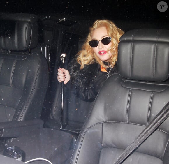 Madonna - Madonna s'est rendue au club Chiltern Firehouse après sa performance au Palladium à Londres le 17 février 2020. Elle est arrivée à 1h30 et est sortie à 4 heures du matin.