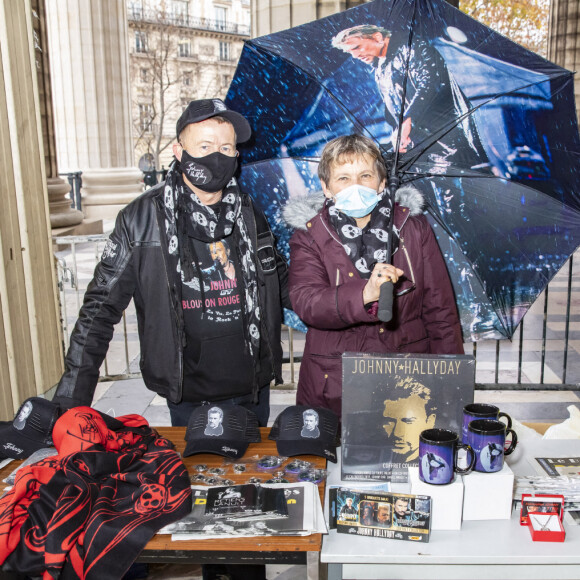 Exclusif - Messe pour le 3ème anniversaire de la disparition de Johnny Hallyday à La Madeleine - Paris le 09/12/2020 - © Jack Tribeca / Bestimage