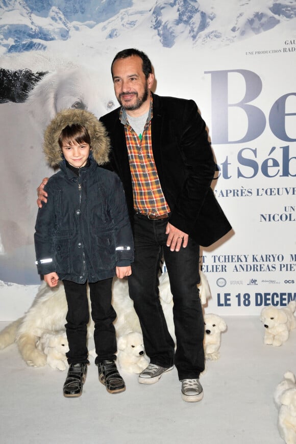 Felix Bossuet et Mehdi El Glaoui (jeune heros du feuilleton des annees 60, Belle et Sebastien) - Premiere du film 'Belle Et Sebastien' au Grand Rex Paris le 17 novembre 2013