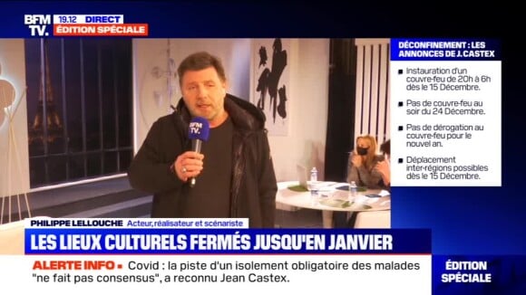 Philippe Lellouche critiques les décisions annoncées plus tôt par le Premier ministre Jean Castex, sur BFMTV, notamment la prolongation de la fermeture des lieux culturels pendant encore trois semaines.