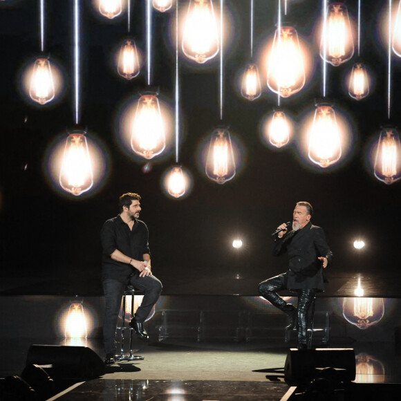 Exclusif - Patrick Fiori et Florent Pagny- Enregistrement de la 2e partie de soirée de l'émission "La Chanson secrète 6" à la Scène musicale à Paris, diffusée le 12 décembre sur TF1. Le 8 septembre 2020. © Gaffiot-Moreau / Bestimage