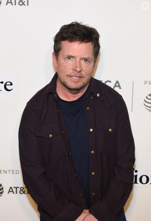 Michael J. Fox au photocall de "Tribeca Talks" lors du Festival du Film de Tribeca 2019 à New York, le 30 avril 2019.