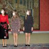 Le roi Felipe VI et la reine Letizia d'Espagne, la princesse Leonor, l'infante Sofia d'Espagne - Réunion du conseil d'administration de la Fondation Princesse de Gérone au Palais El Pardo. Madrid, le 11 décembre 2020.