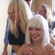 Sia et l'actrice Maddie Ziegler sur le tournage du film "Music". Octobre 2019.