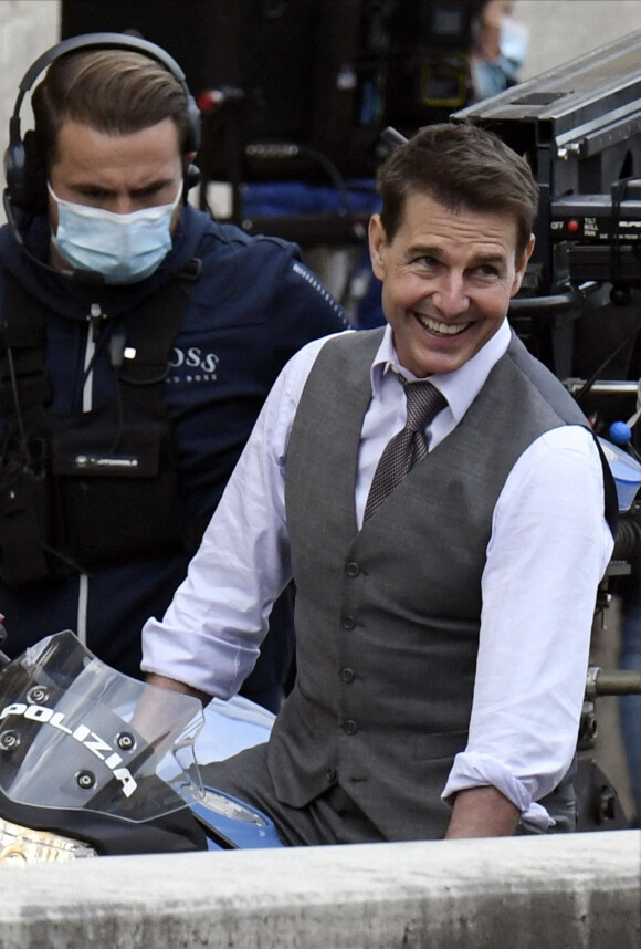Exclusif - Tom Cruise - Tournage du film "Mission Impossible 7" dans les rues de Rome. Automne 2020