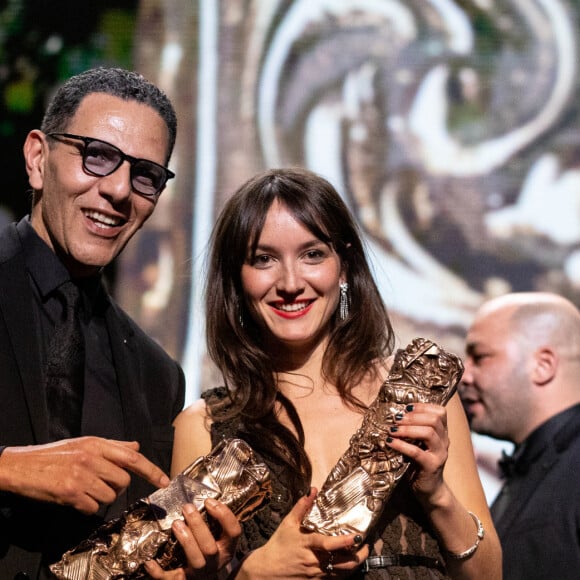 Roschdy Zem César du meilleur acteur pour le rôle de Yacoub Daoud dans Roubaix, une lumière, Anaïs Demoustier, César de la meilleure actrice pour le rôle d'Alice Heimann dans Alice et le Maire lors de la 45ème cérémonie des César à la salle Pleyel à Paris le 28 février 2020 © Olivier Borde / Dominique Jacovides / Bestimage 