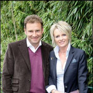 Pierre Sled et Sophie Davant au tournoi de Roland Garros.