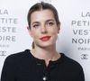 Charlotte Casiraghi - Portrait au Photocall du vernissage de l'exposition 'La Petite Veste Noire' (The Little Black Jackett), photographies de Karl Lagerfeld au Grand Palais à Paris.