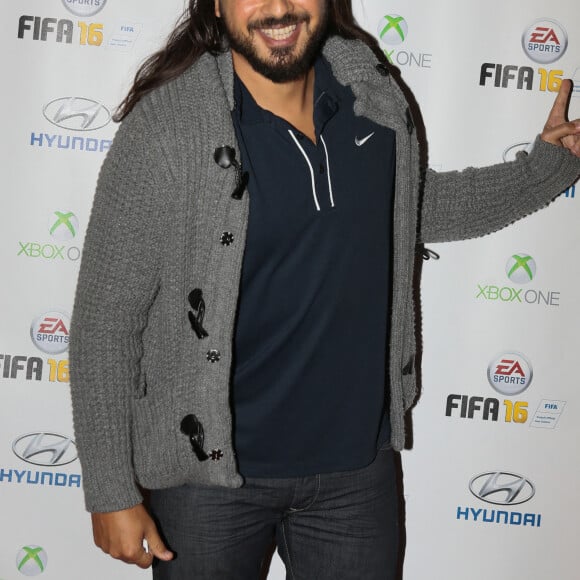 Moundir - Soirée de lancement du jeu vidéo "FIFA 2016" au Faust à Paris, le 21 septembre 2015.