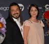 Moundir et sa femme Inès - Photocall de la 10ème cérémonie des Globes de Cristal au Lido à Paris, il y a cinq ans.