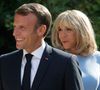 Le président de la République française Emmanuel Macron et sa femme la Première Dame Brigitte Macron - Le président de la République française reçoit le président de la fédération de Russie au fort de Brégançon, à Bormes-les-Mimosas.