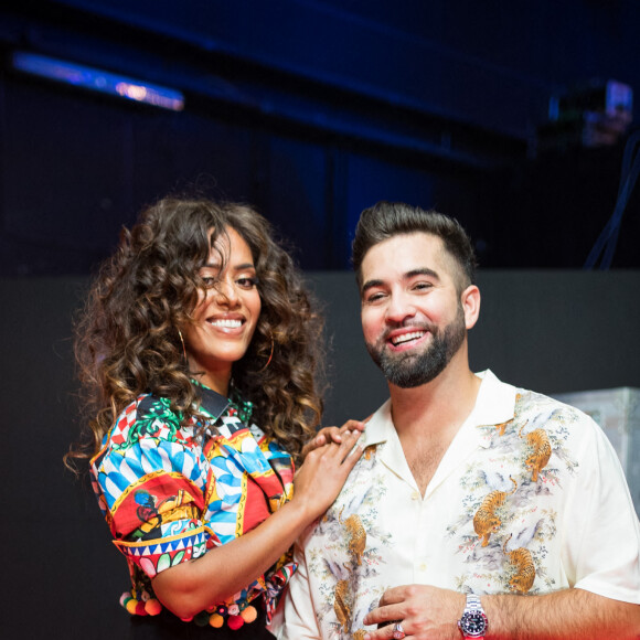 Exclusif - Amel Bent et Kendji Girac - Backstage de l'enregistrement de l'émission "300 Choeurs chantent Dassin" à Paris, qui sera diffusée le 16 octobre sur France 3. © Tiziano Da Silva / Bestimage 