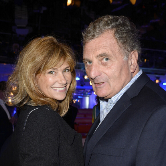 Florence Pernel et son mari Patrick Rotman - Michel Drucker a remis la Légion d'honneur à Jean Nainchrik au Pavillon Gabriel à Paris, le 28 septembre 2014.