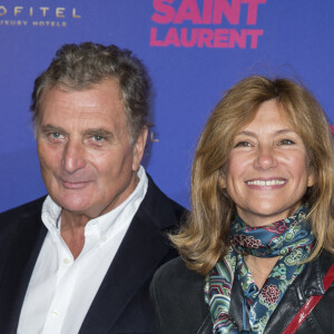 Patrick Rotman et sa femme Florence Pernel - Avant Première du film "Saint Laurent" au Centre Georges Pompidou" à Paris le 23 septembre 2014. 