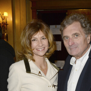 Florence Pernel et son mari Patrick Rotman - People a la generale du nouveau spectacle de Francois-Xavier Demaison "Demaison s'évade" au Theatre Edouard VII a Paris, le 10 decembre 2013.