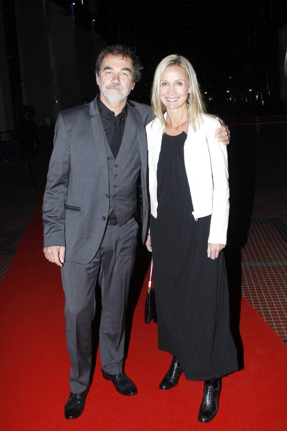 Olivier Marchal et sa femme Catherine Marchal - Inauguration de la Cité du cinéma à Saint-Denis. Le 21 septembre 2012.