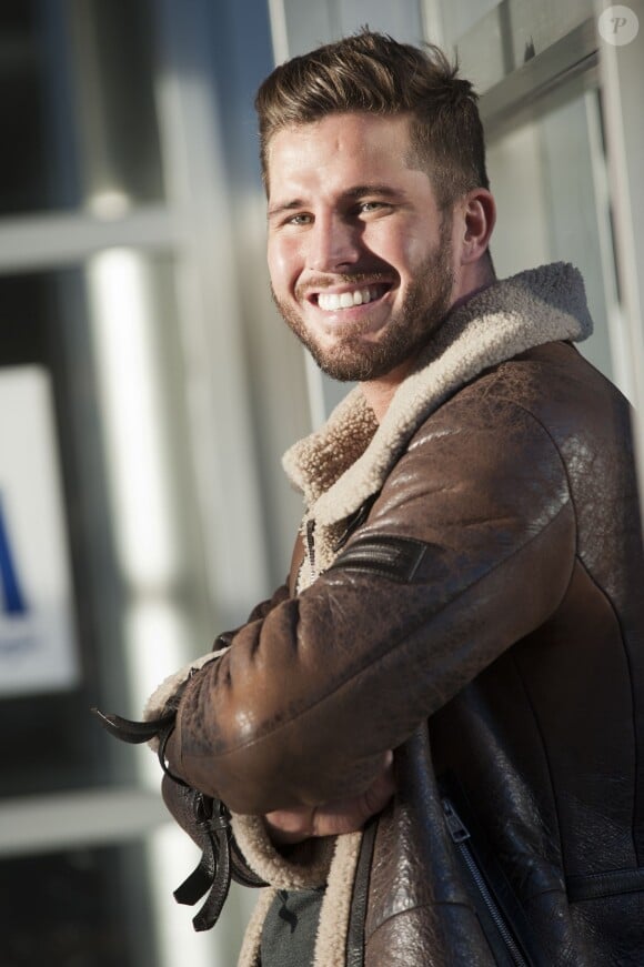 Alexis Vastine, lors de la visite de l'Institut de Myologie à Paris à l'occasion du Grand Relais champions - Téléthon 2014 à Paris, le 13 novembre 2014