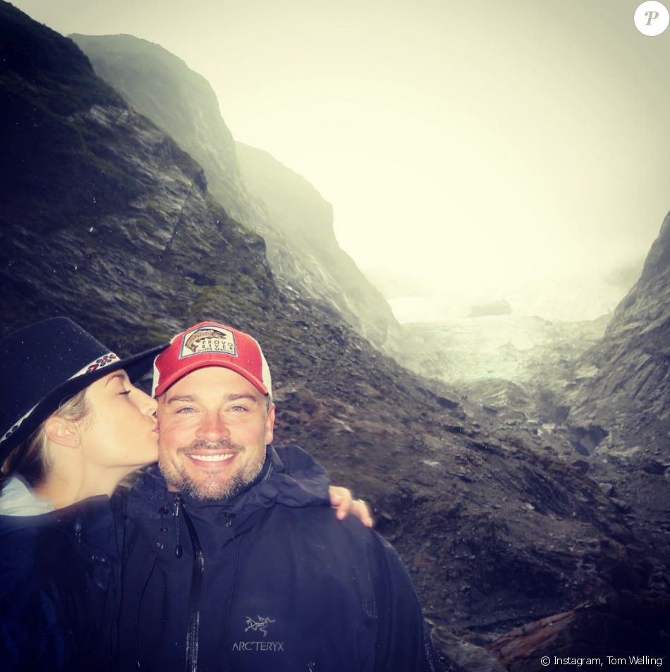 Tom Welling et son épouse Jessica Rose Welling en juillet 2018.