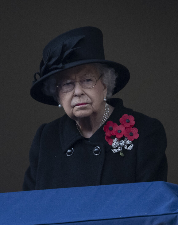 La reine Elisabeth II d'Angleterre lors de la cérémonie de la journée du souvenir (Remembrance Day) à Londres.