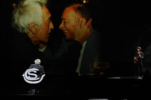 Exclusif - Gerard Darmon et son fils Jules - Surprises - Enregistrement de l'émission "La Chanson secrète 7 " à la Scène musicale à Paris, qui sera diffusée le 15 janvier 2021 sur TF1. © Gaffiot-Moreau / Bestimage