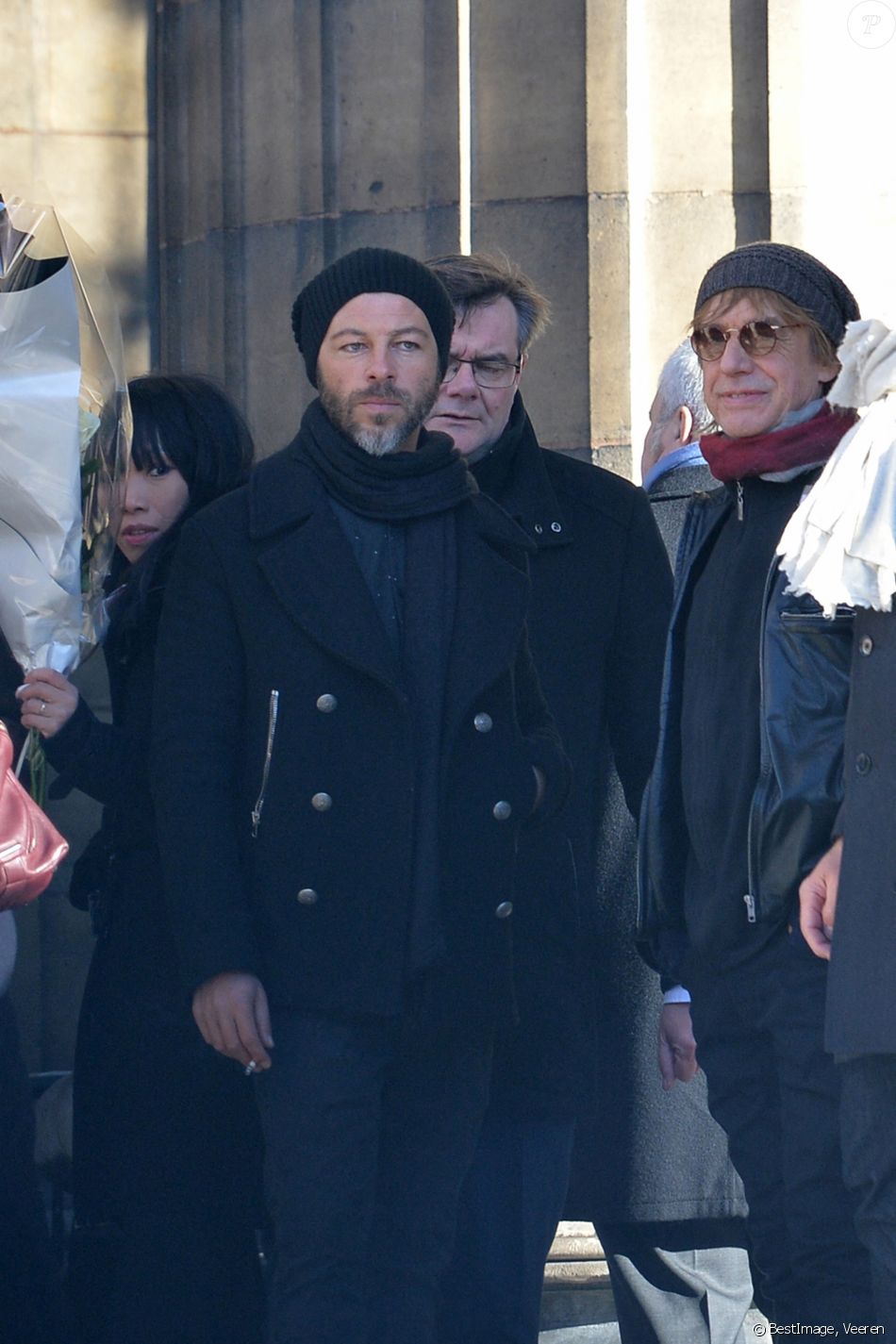 Christophe Maé - Arrivées des personnalités en l'église de La Madeleine pour les obsèques de Johnny Hallyday à Paris le 8 decembre 2017. © Veeren/Bestimage