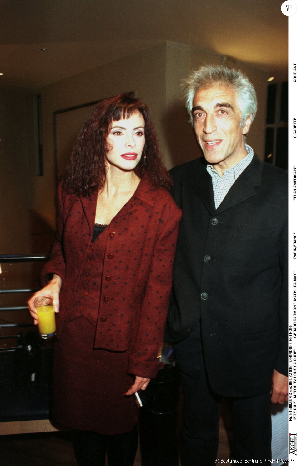 Gérard Darmon et Mathilda May à Paris en août 1997 