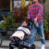 Justin Timberlake et sa femme Jessica Biel sont allés déjeuner avec leur fils Silas au restaurant Bubby dans le quartier de Downtown Manhattan à New York. Le 23 février 2020