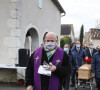 Exclusif - Cercueil du défunt - Obsèques de l'animateur phare de l'émission Thalassa, Georges Pernoud, à Monestier en Dordogne, France, le 16 janvier 2021. © Bestimage 