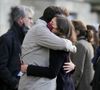 Justine Augier, la fille de Marielle de Sarnez, assiste aux obsèques de sa mère en l'Église Saint-Sulpice à Paris le 18 janvier 2021.