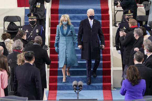 Joe Biden et sa femme, Jill - Joe Biden devient le 46ème président des Etats-Unis lors de la cérémonie d'investiture à Washington, le 20 janvier 2021. 