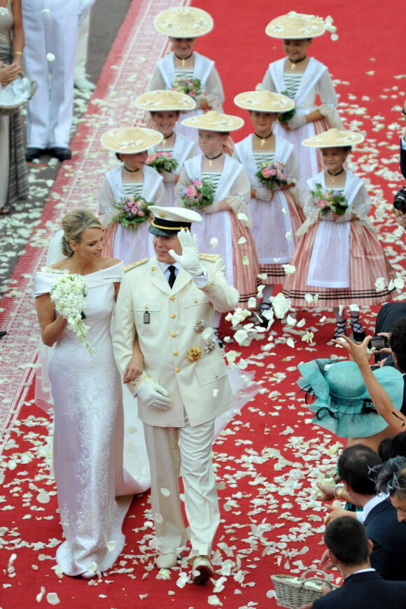 Mariage du prince Albert de Monaco et Charlene Wittstock, en 2011 au palais princier de Monaco.
