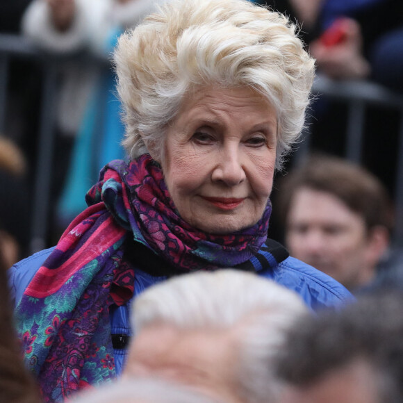 Danièle Gilbert - Arrivées aux obsèques de Michou en l'église Saint-Jean de Montmartre à Paris. Le 31 janvier 2020