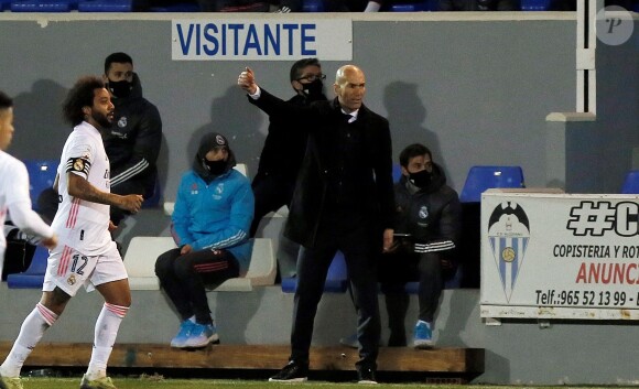 Zinédine Zidane lors du match du Coupe du Roi entre Alcoyano et le Real Madrid. Alicante, le 20 janvier 2021.