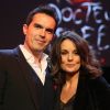 Maxime Chattam et sa femme Faustine Bollaert - Paris, le 16 11 2013 - Débat avec Stephen King au Grand Rex 