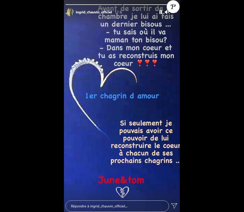 Premier Chagrin D Amour Pour Le Fils D Ingrid Chauvin Purepeople