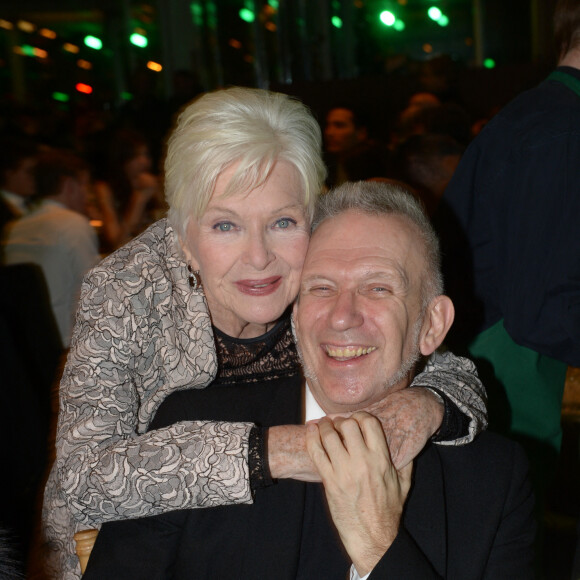 Line Renaud et Jean-Paul Gaultier - Dîner de la mode pour le Sidaction au pavillon d'Armenonville à Paris. Le 23 janvier 2014