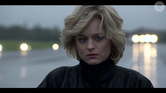 Emma Corrin dans le trailer de la saison 4 de la série "The Crown", sur Netflix.