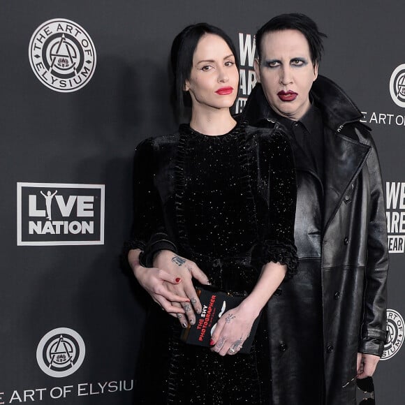 Lindsay Usich et son compagnon Marilyn Manson lors de la 13ème édition de la soirée de gala "The Art of Elysiums " dans la salle de spectacle du Hollywood Palladium à Los Angeles, Californie, Etats-Unis, le 4 janvier 2020. 