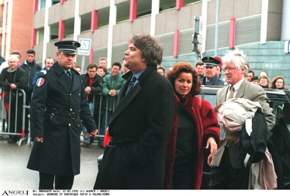 Bernard Tapie et sa femme Dominique lors du procès OM/VA à Valenciennes en 1995.