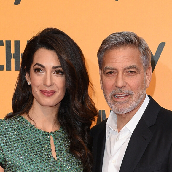 George Clooney et sa femme Amal Clooney Alamuddin à la première de la série TV "Catch 22" à Rome, le 13 mai 2019.