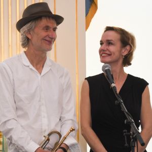 Erik Truffaz et Sandrine Bonnaire - 22e édition du Printemps des Poètes au ministère de la Culture à Paris. © Coadic Guirec/Bestimage