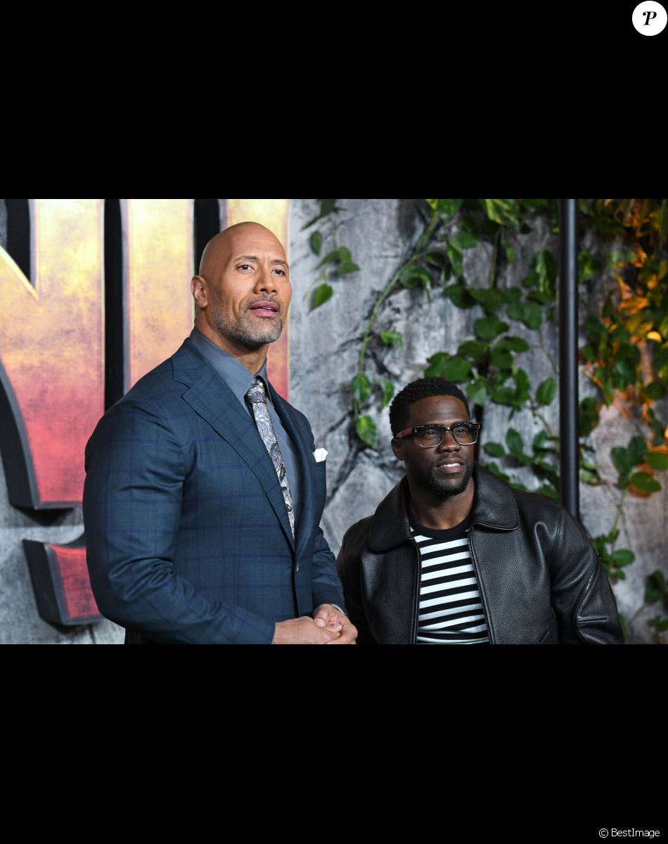 Dwayne Johnson, Kevin Hart à la première de "Jumanji: Welcome To The Jungle" au cinema Vue West End à Londres, le 7 décembre 2017.