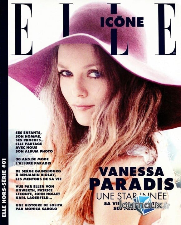 Vanessa Paradis en couverture de "ELLE Icône", numéro du 12 février 2021.